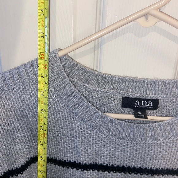 ANA A New Approach womens sweater XL gray black stripes. - Picture 5 of 7